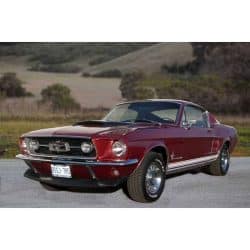 Maroon 1967 Mustang Fastback